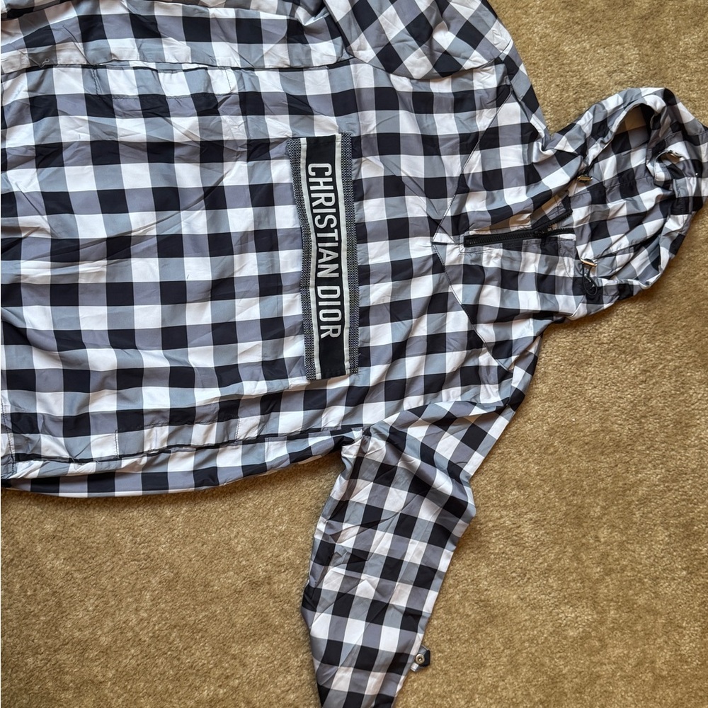 fashion  insprd Black Checkered  windcheater Hoodie - Picture 4 of 6